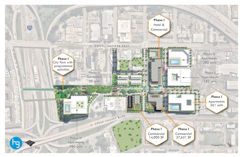 The SoGood development is south of Interstate 30 between Cesar Chavez Boulevard and...