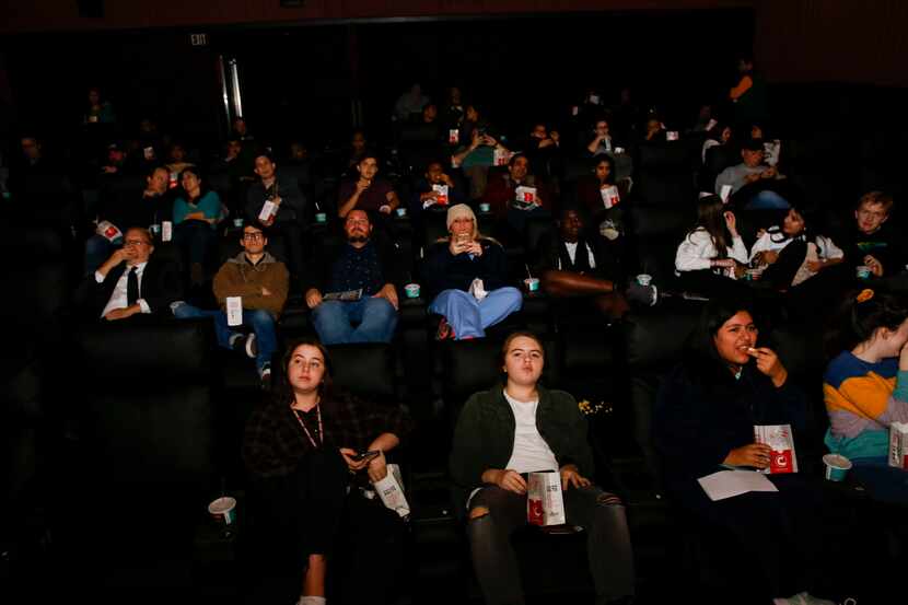 Invited guests got a look at a newly remodeled Cinemark theater at the corner of Coit Rd....