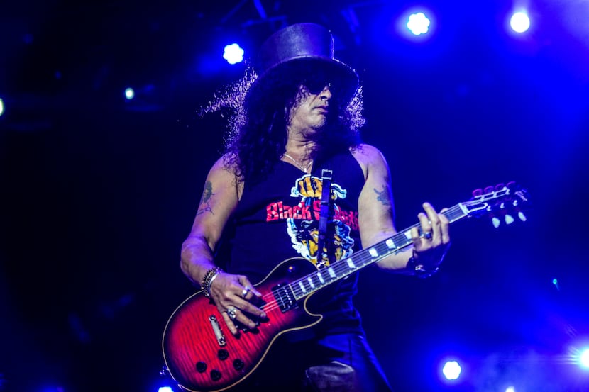 US former Guns N' Roses guitar player Slash performs in Jurere, Florianopolis, Brazil on May...