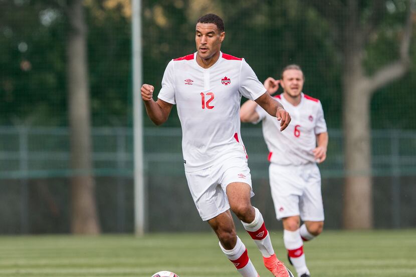 Tesho Akindele plays in a National Team Intra-Squad scrimmage. 8 June 2017 - Montréal, QC, CAN