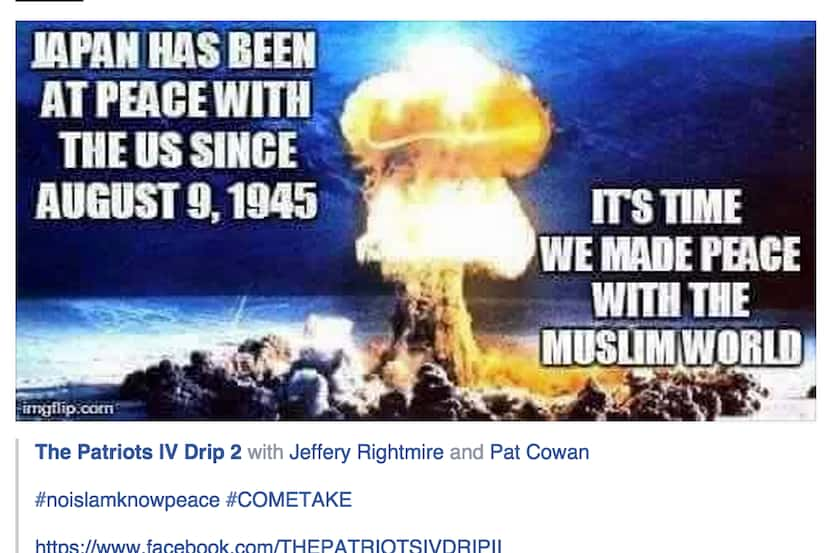  Sid Miller's Sunday night Facebook post. 