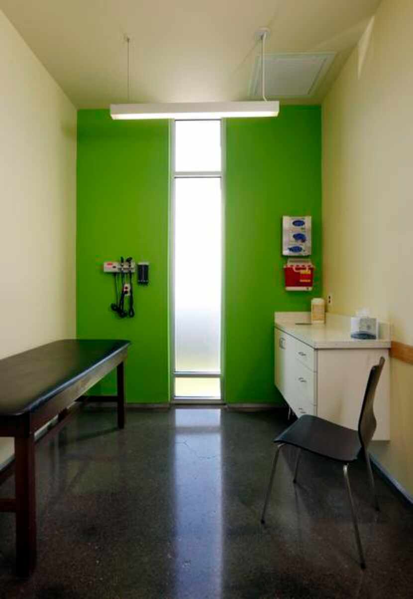 
Legacy ER exam rooms in Frisco have lime green walls for a visual boost.
