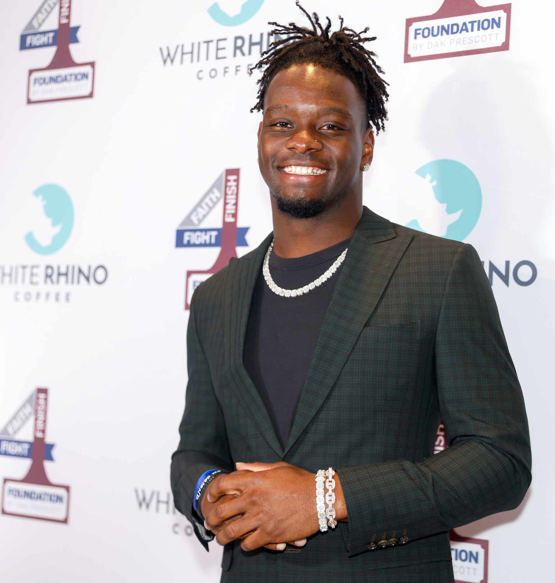 Dallas Cowboys wide receiver Michael Gallup poses for a portrait at the annual Faith Fight...