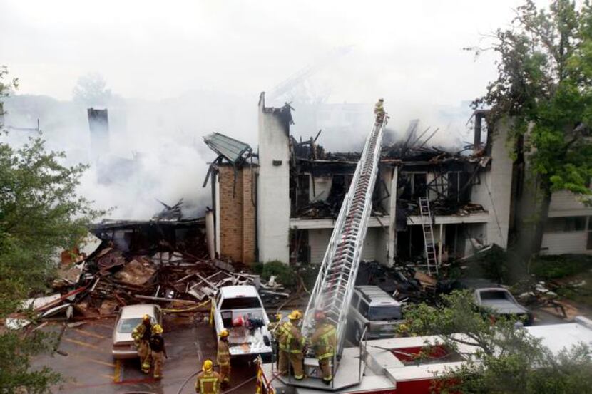 
Firefighters fought the final flames of a six-alarm fire that destroyed at least 24 units...