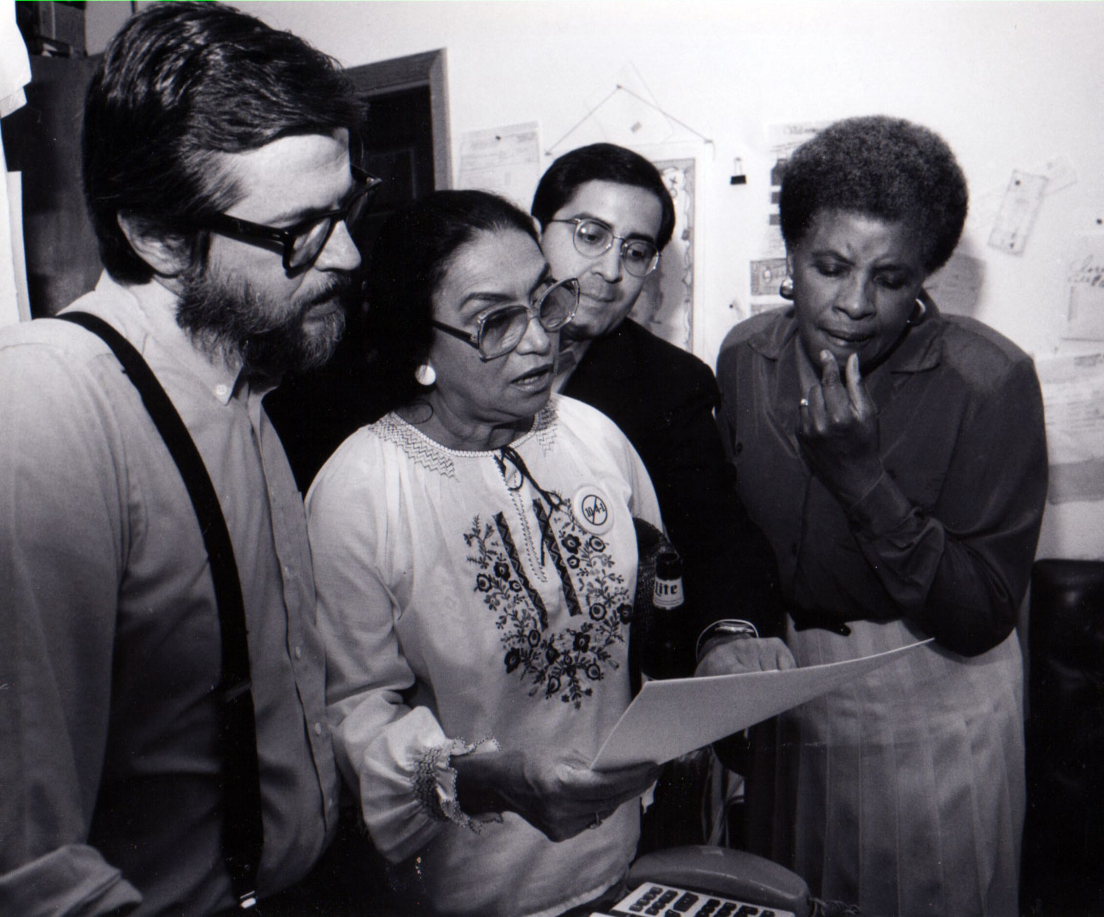 Larry Duncan (left), Adelfa Callejo, Ralph Rodriguez and Kathlyn Gilliam, opponents of the...