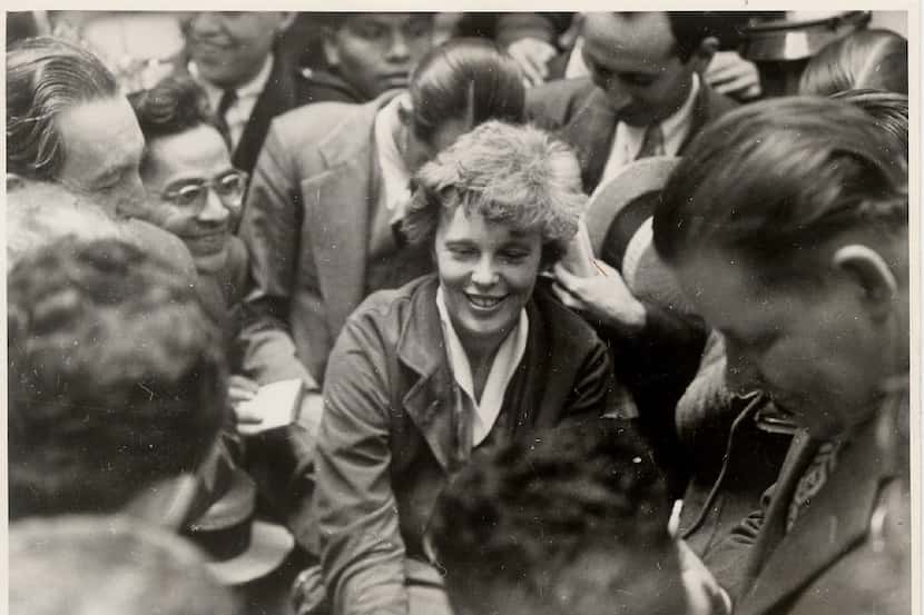  In an undated photo, Amelia Earhart after landing at the end of a long-distance flight that...