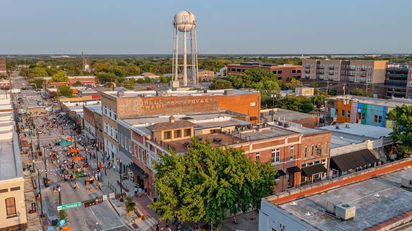 Aerial view of downtown McKinney. Courtesy of City of McKinney, photographed by Chad Hatcher