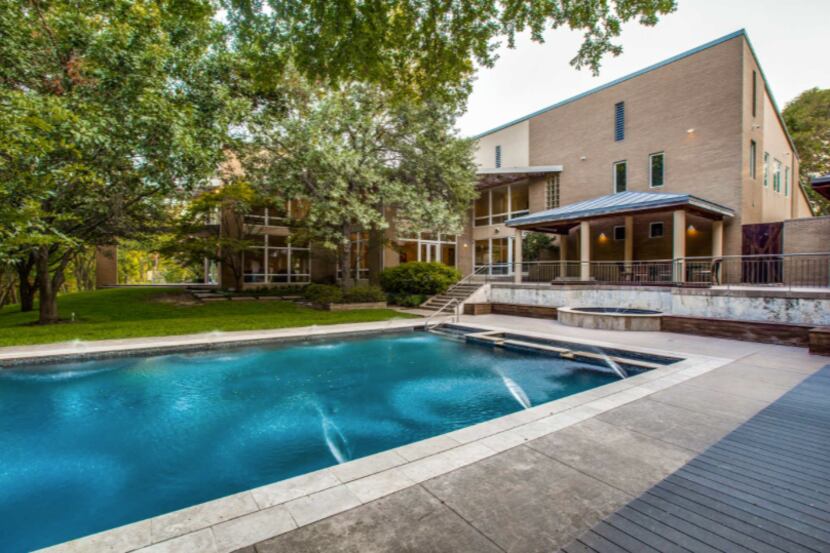 The North Dallas house sits on almost two acres.