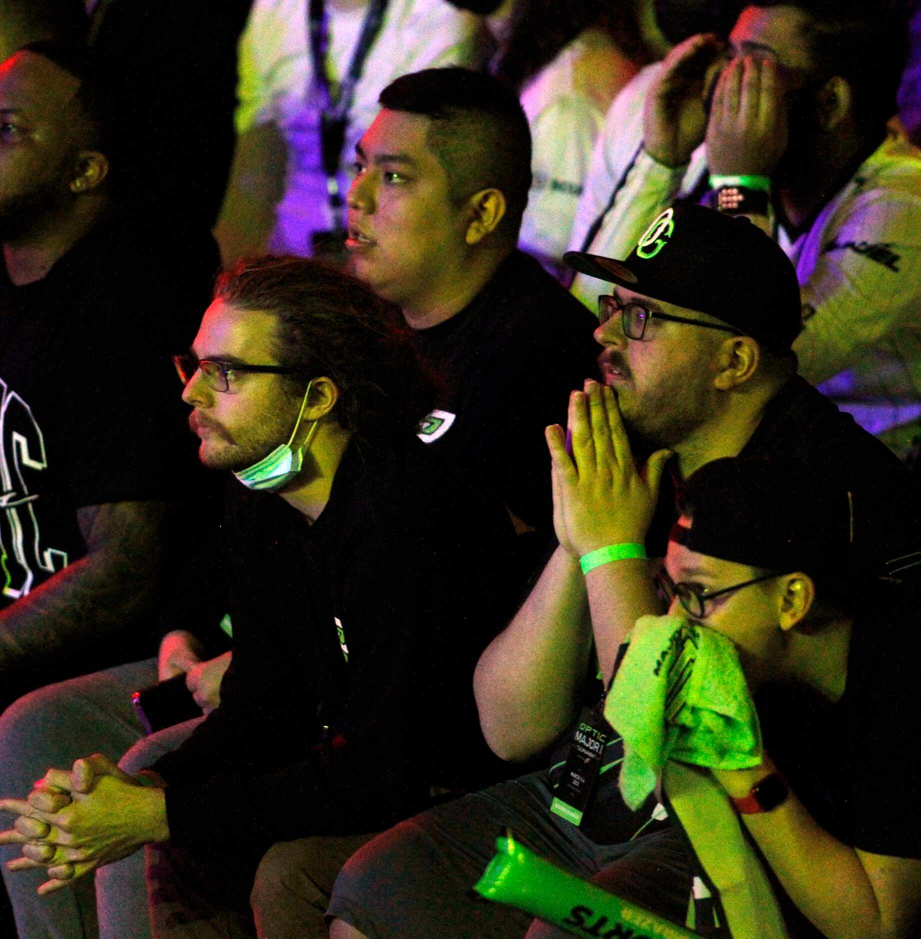 OpTic Texas fans watch intently during the team's opening match win against London Royal...