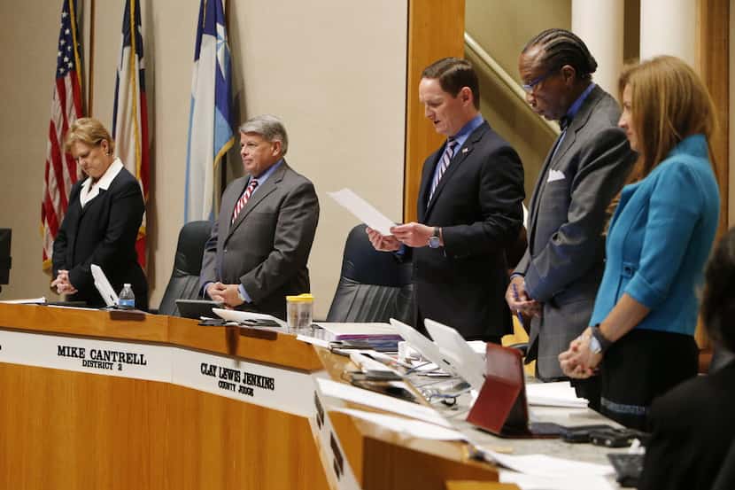 Dallas County Commissioners are poised to approve what County Judge Clay Jenkins (center)...