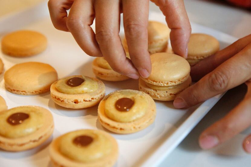 Kristen Massad makes macarons at her home in Dallas.