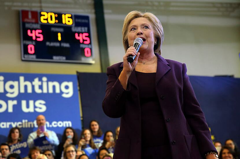 Hillary Clinton speaks at a campaign event Tuesday at Nashua Community College in Nashua,...