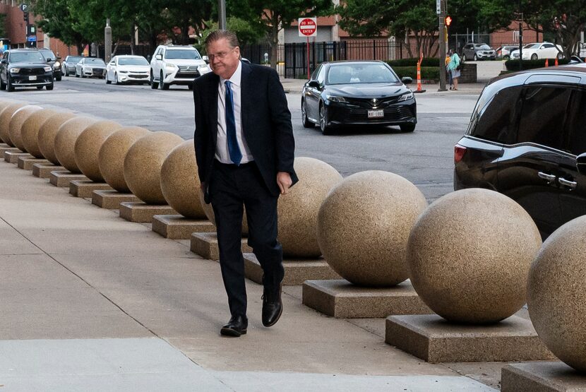 Dallas developer Ruel Hamilton walks into the Earle Cabell Federal Building for his trial on...