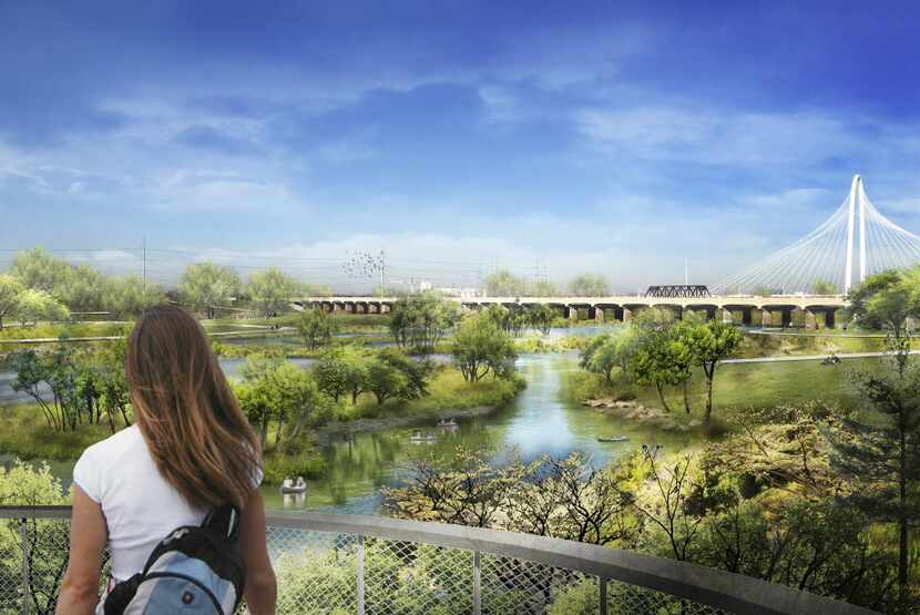 A digital, conceptual, rendering of the Trinity River Plan introduced May 20, 2016. 