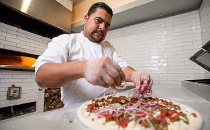 Delucca Gaucho Pizza and Wine's $9 pizzas include the Turkish lamb pizza (pictured)...