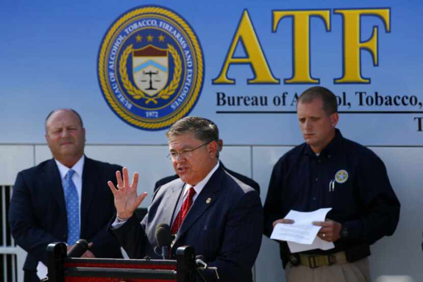 ATF Special Agent in Charge Robert Champion delivers his remarks about the findings of a...