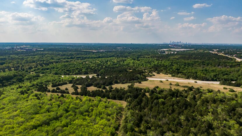 Looking north from the intersection of I-20 and South Lancaster Road, several hundred acres...