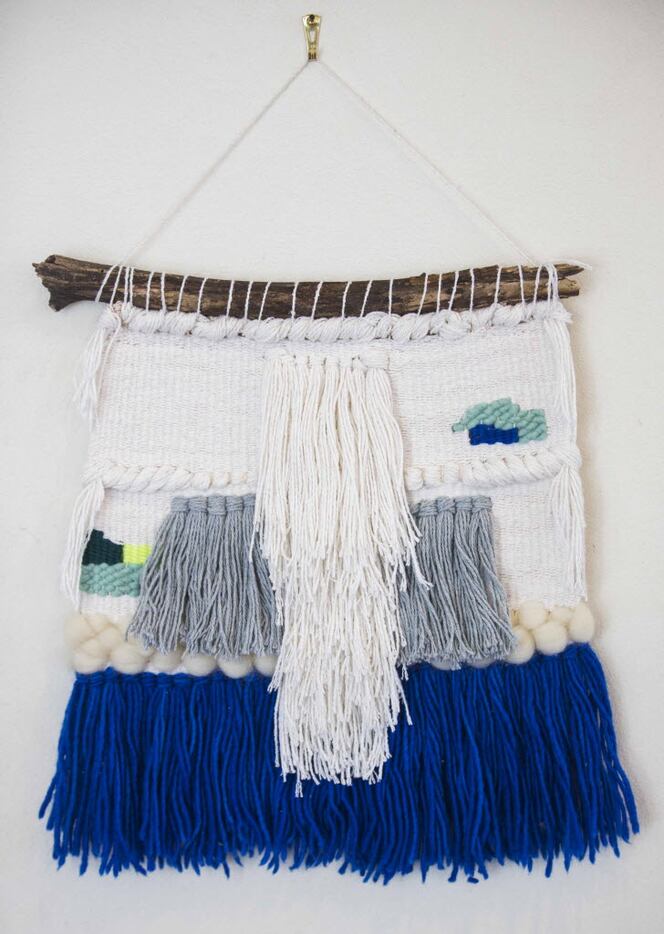 A woven wall hanging made by Rebekah Wright is on display on Friday, April 8, 2016 at Upper...