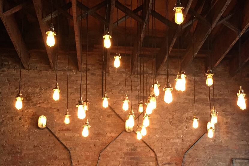 On Premise is filled with Edison bulbs.