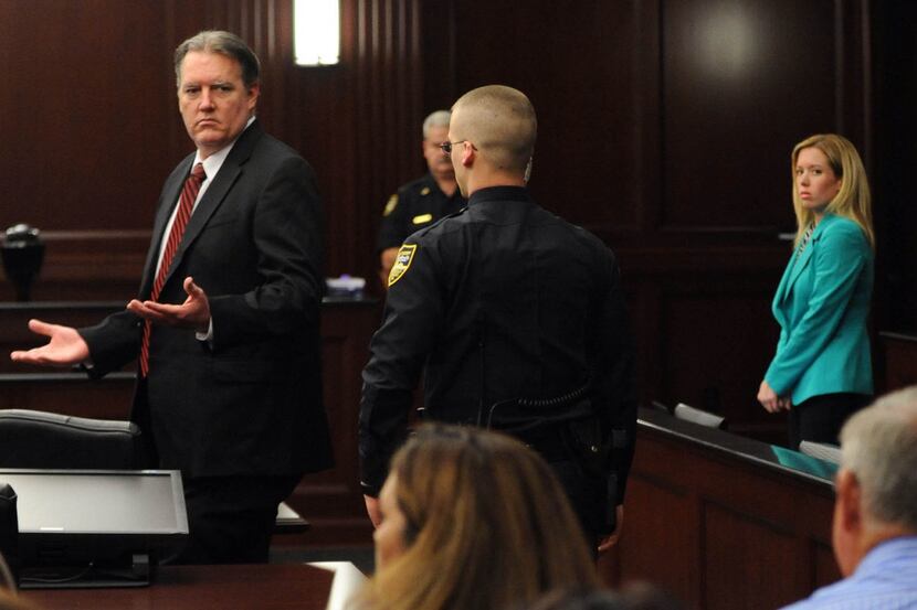 Michael Dunn reacts after the verdict is read in Jacksonville, Fla., Saturday, Feb. 15,...
