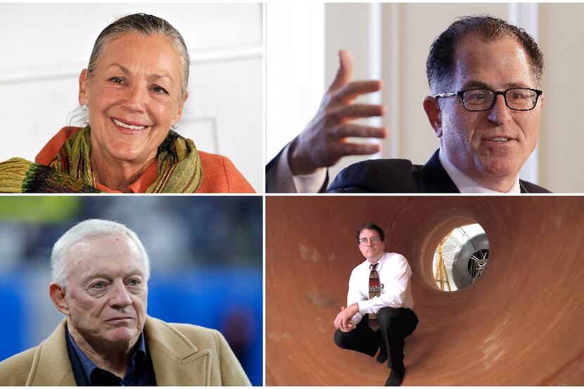 Four of Texas' wealthiest residents (clockwise from top left): Walmart heiress Alice Walton,...