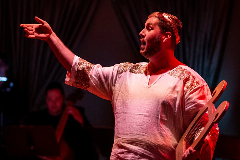 Nicholas Garza performs during a dress rehearsal of American Baroque Opera Co. production of...