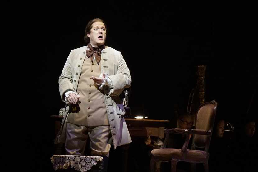 Gregory Kunde plays Chevalier des Grieux during the Dallas Opera's dress rehearsal of...