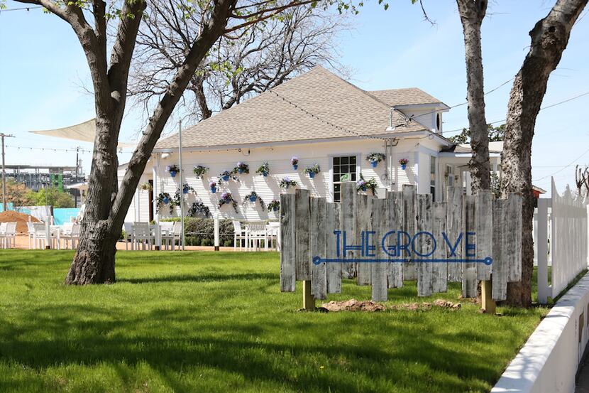 The Grove at Harwood offers more than 5,000 square feet of outdoor space with games such as...