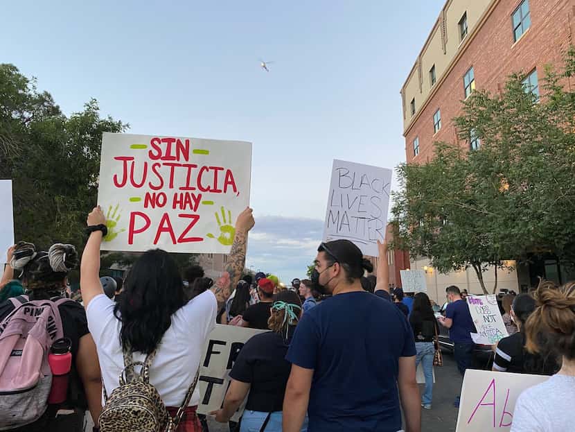 More than 150 peaceful protesters in El Paso turned out on June 2 to condemn the killing of...