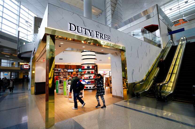 The current duty-free shopping area as seen in Terminal D at Dallas-Fort Worth International...