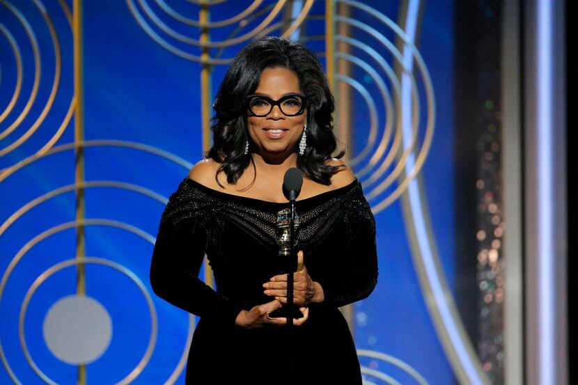 Oprah Winfrey accepts the Cecil B. DeMille Award at the 75th Golden Globe Awards in Beverly...