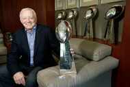 Dallas Cowboys owner and general manager Jerry Jones poses for a portrait inside his office...