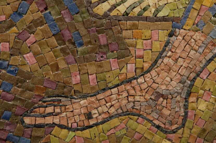 A close-up of a mosaic that was formerly located in the Mercantile Bank Building, Dallas.