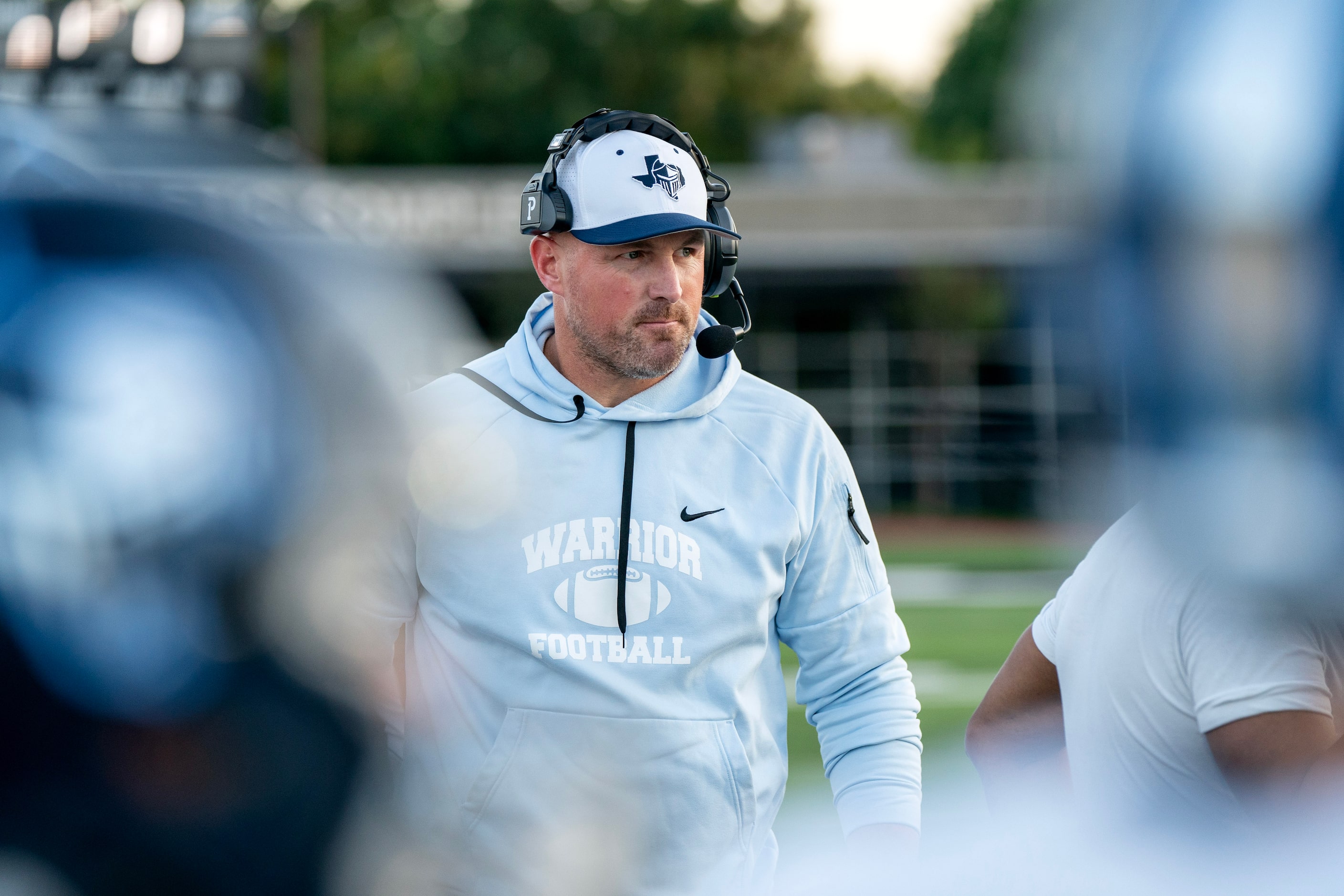 Former Dallas Cowboys great and Argyle Liberty Christian head coach Jason Witten looks on...