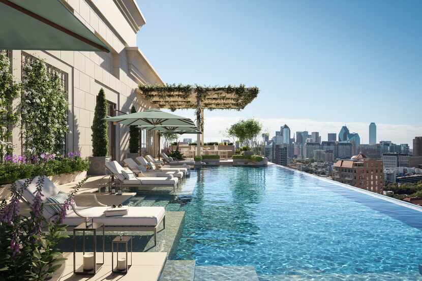 The Rosewood Residences Turtle Creek will feature a rooftop swimming pool and lounge,...