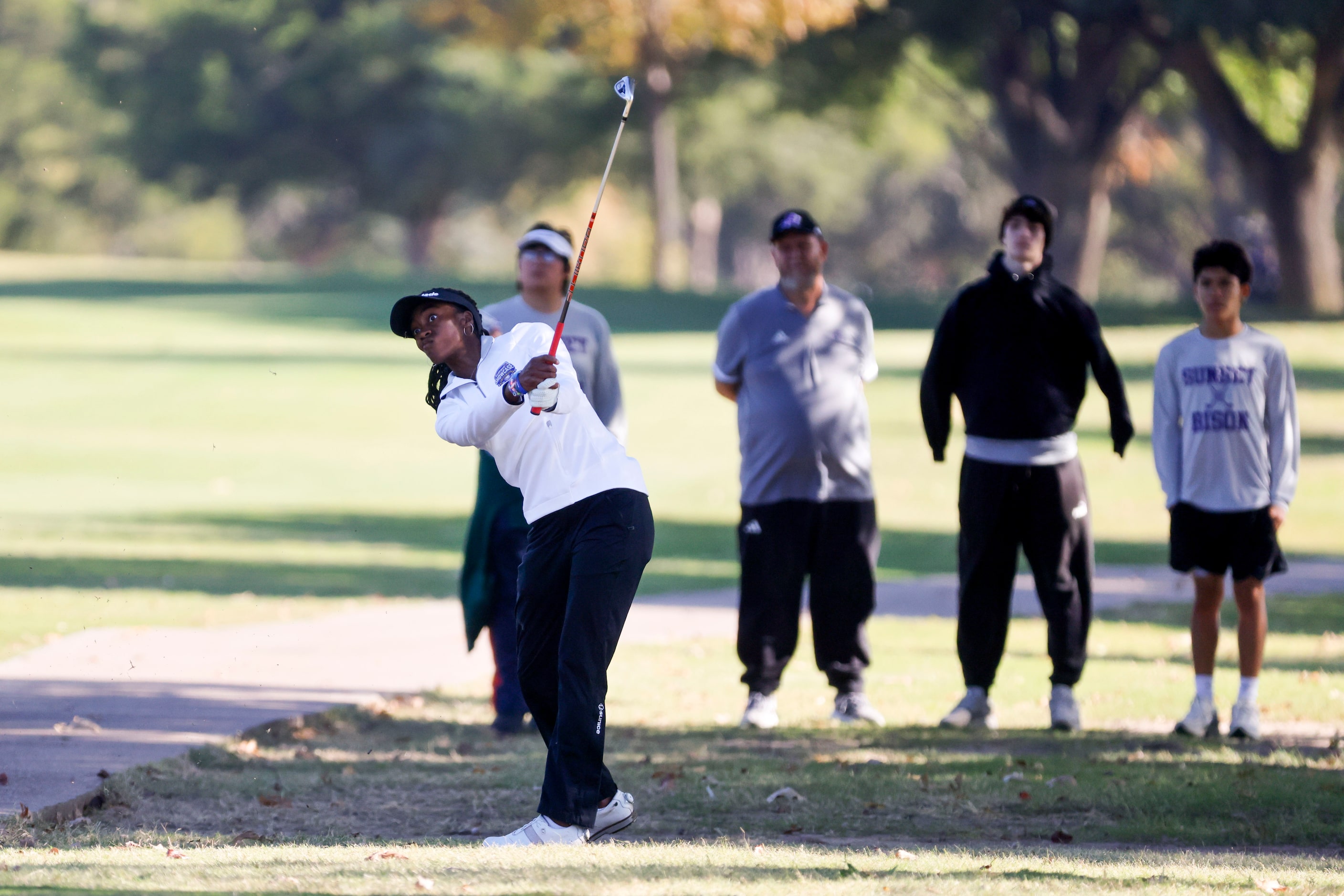 Kennedi Lee of North Carolina A&T, hits into the seventh fairway during the Southwest...