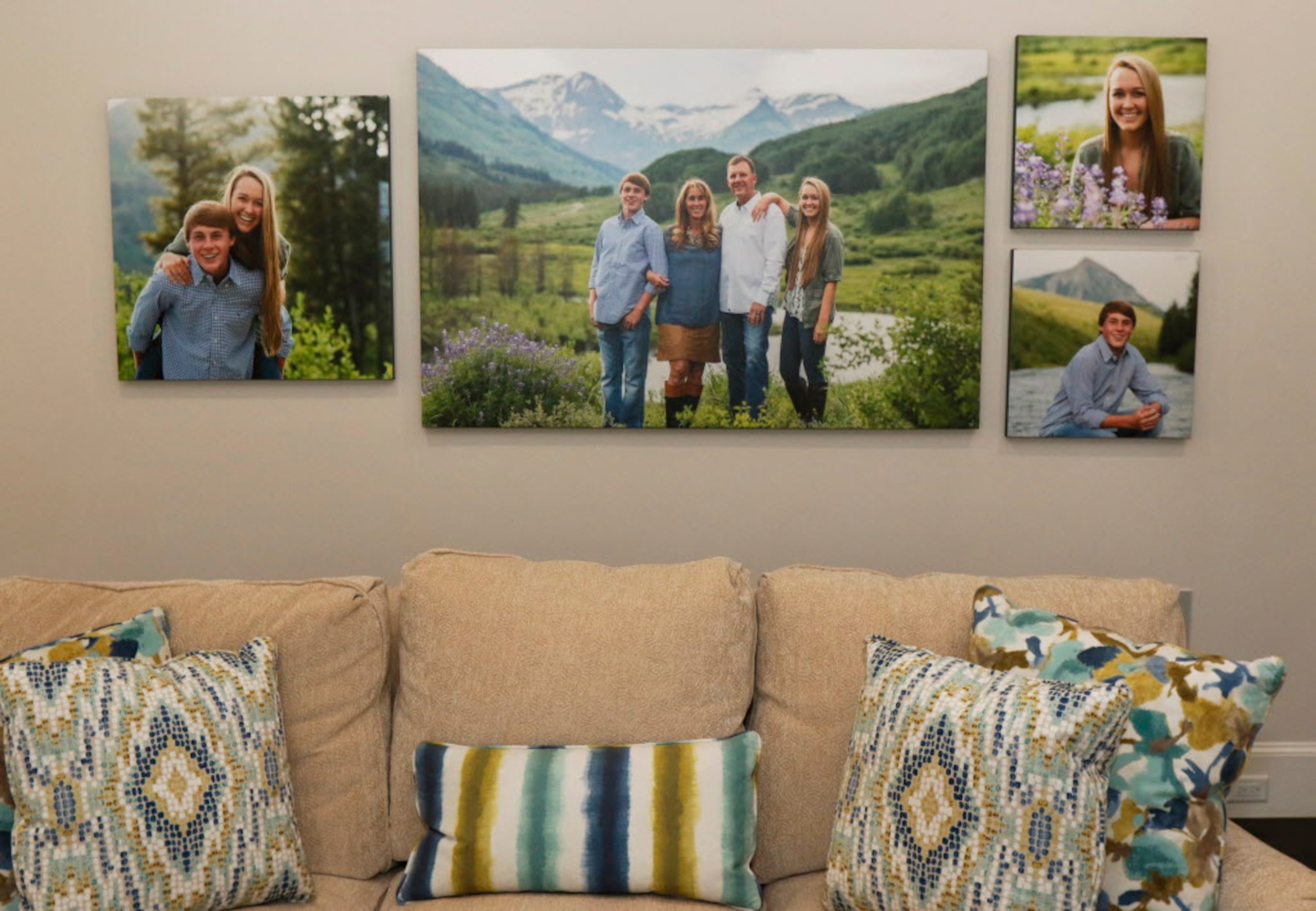 The family room in the home of SMU head football coach Chad Morris and his wife Paula in...