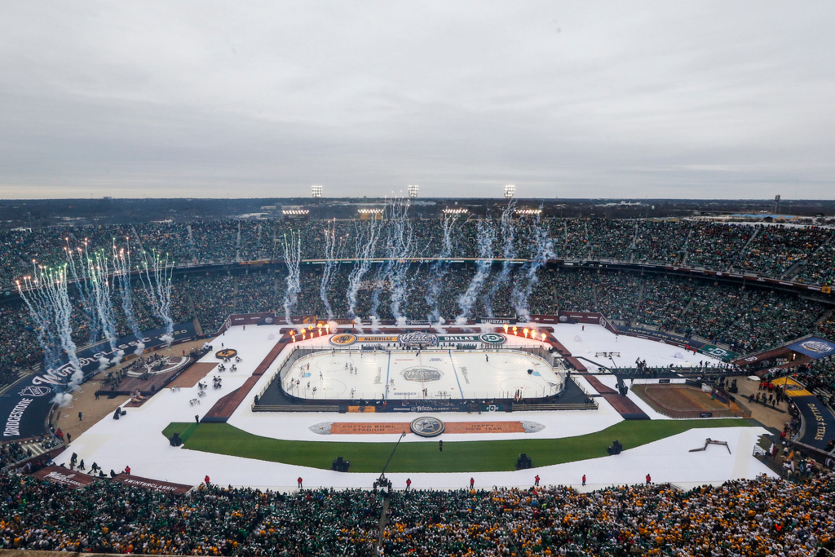 Cowboy hats, fireworks and full-out brawls: See photos from the Stars' Winter  Classic win over the Predators