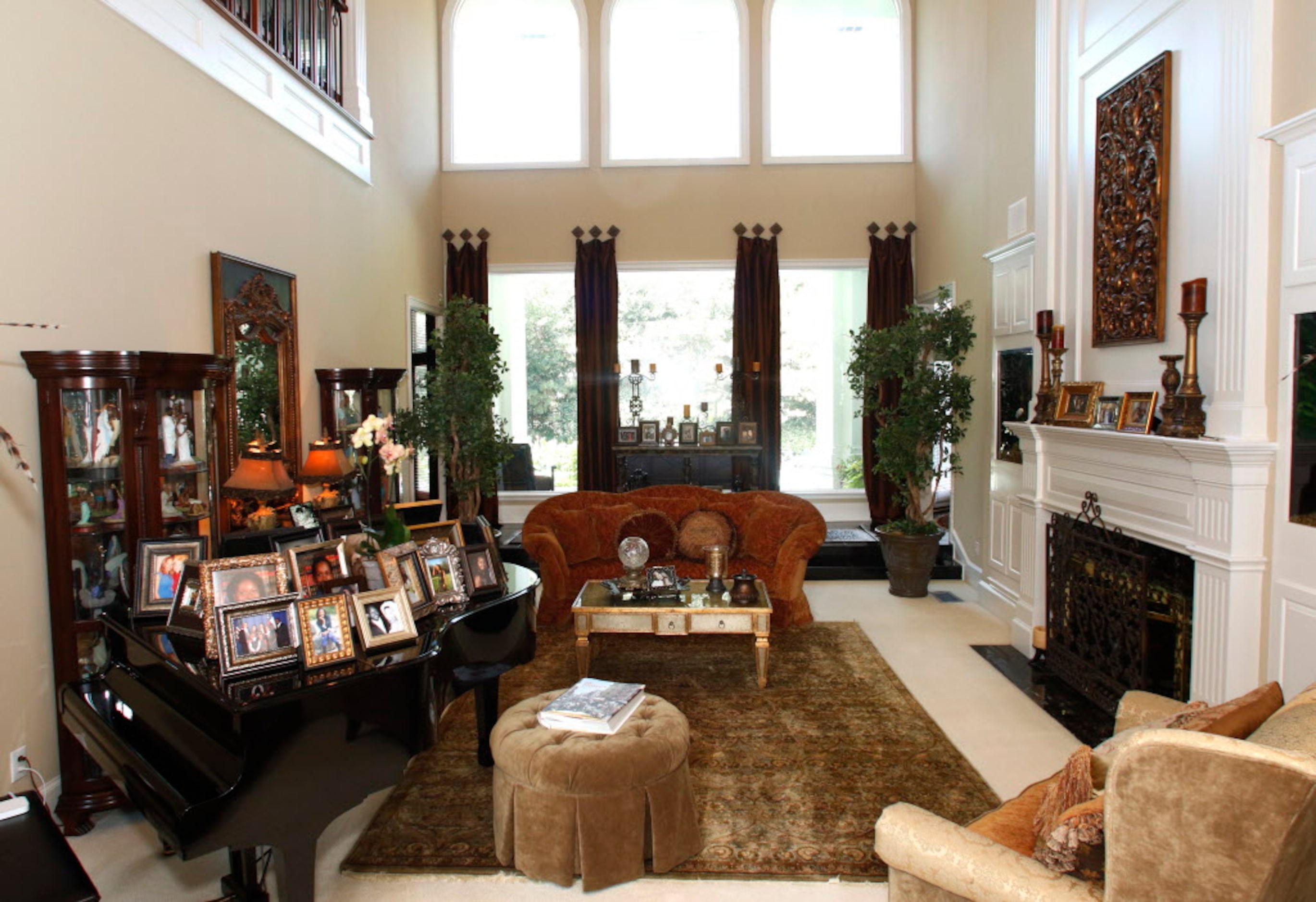 The formal living room in the home of former Dallas Cowboys running back Emmitt Smith and...