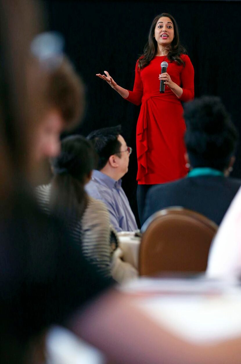 Dr. Seema Yasmin spoke to students during High School Journalism Day at the ballroom in...