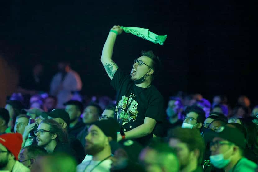 Fans cheer for the OpTic Texas team as they played the Seattle Surge during the Optic Major...