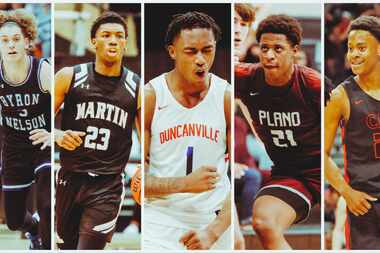 (Left to right) Trophy Club Byron Nelson's Finley Bizjack, Arlington Martin's Kordelius...