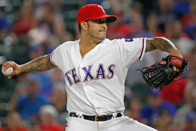 Texas Rangers relief pitcher Matt Bush (51) is pictured during the Los Angeles Angels vs....