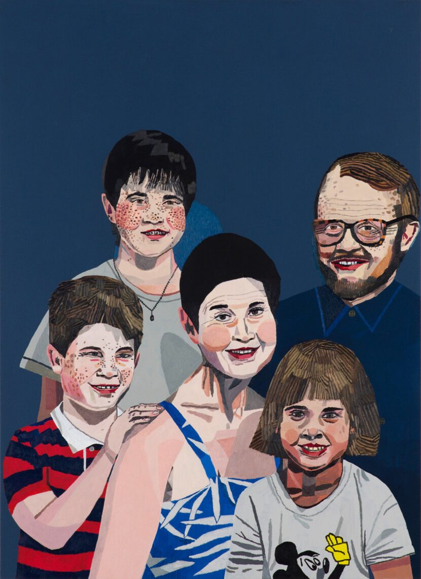  Jonas Wood, Sears Family Portrait, 2011, oil and acrylic on linen, 44 x 32 in., private...