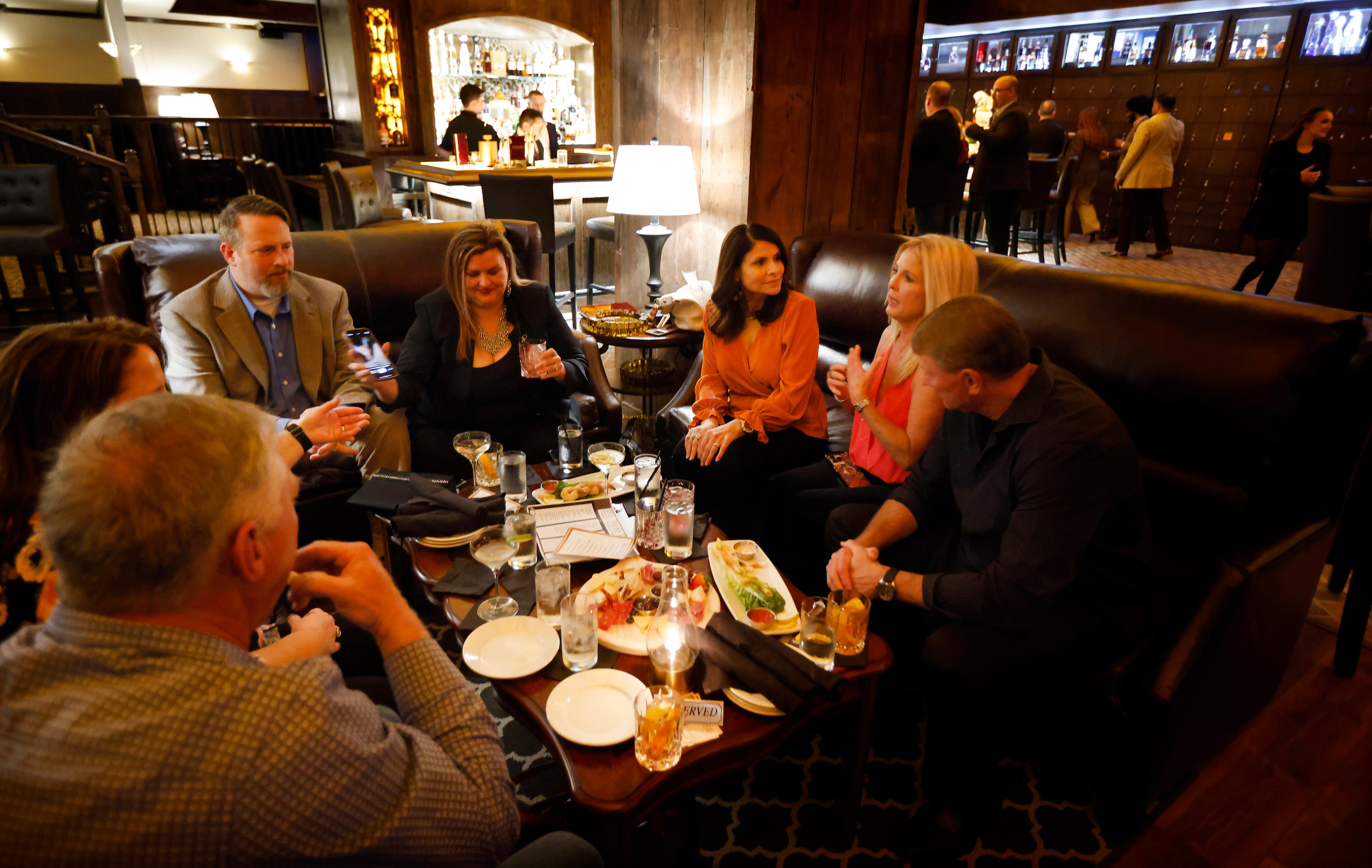 Guests attending a press event gathered in the comfy confines for drinks and appetizers...