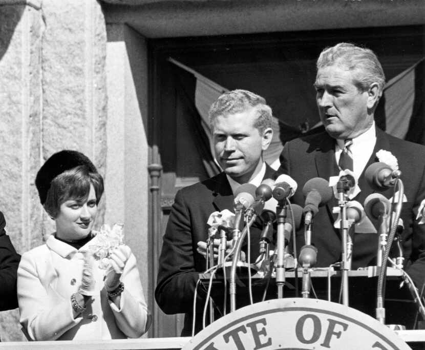 Gov. John Connally (right) with Ben Barnes, then speaker of the Texas and later, the...