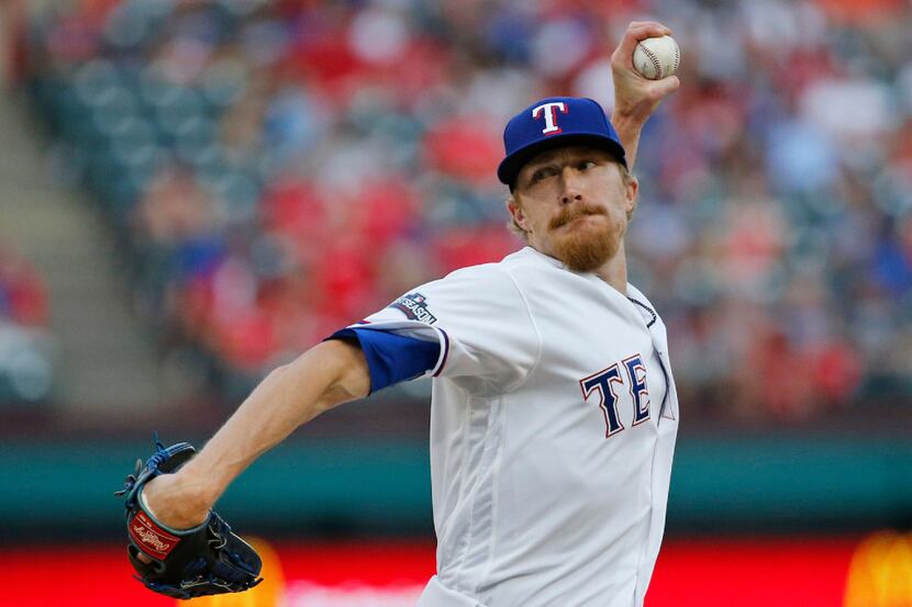 Texas Rangers relief pitcher Jake Diekman (41) is pictured during the Toronto Blue Jays vs....