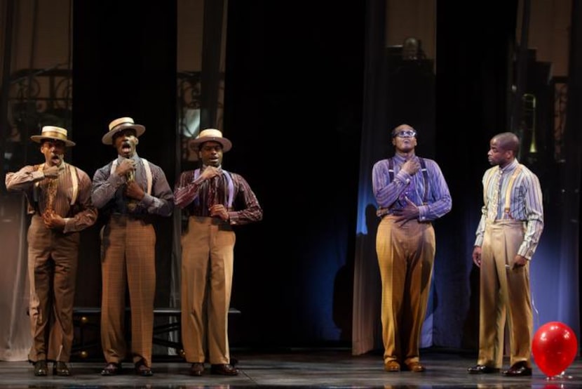 
T. Oliver Reid, Monroe Kent III, Cedric Neal, Everett Bradley, and Dulé Hill singing in...