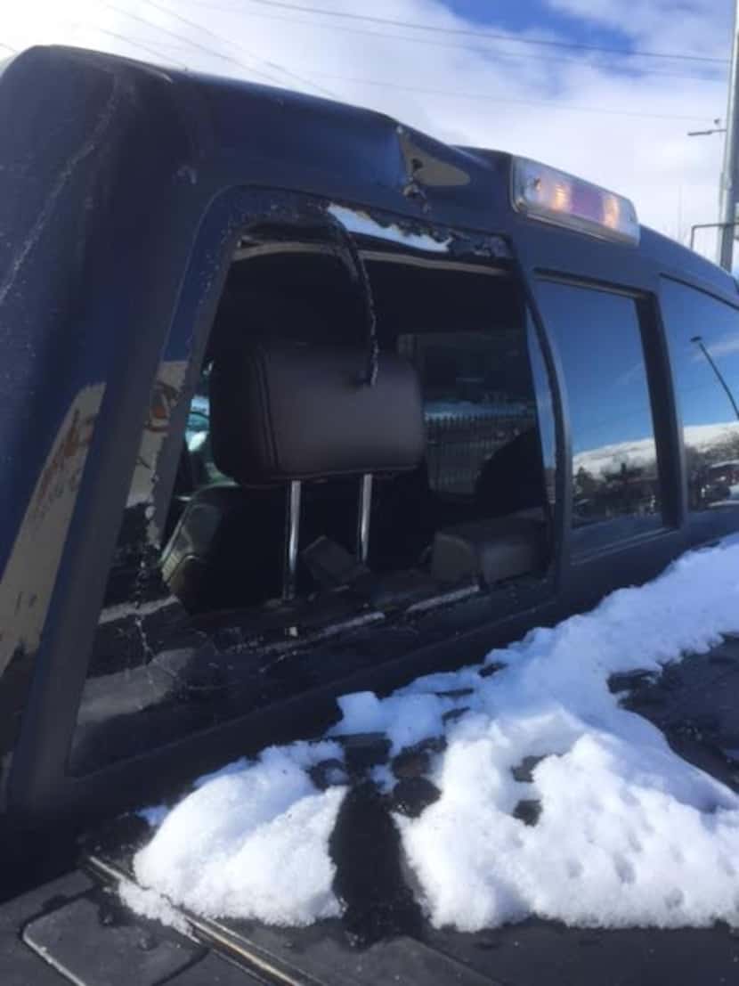 The back window was no more, though it has since been fixed (Photo courtesy of Chris Gimenez)