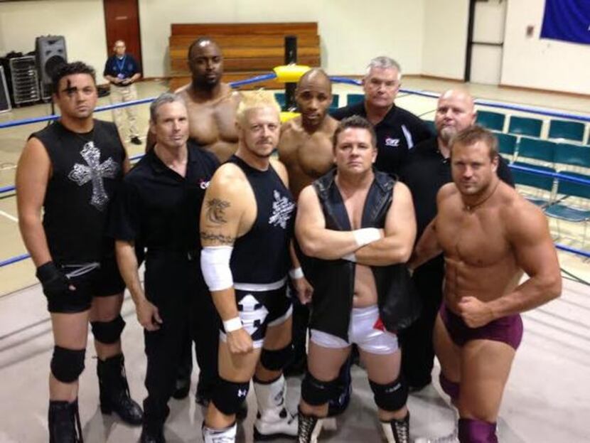 The Christian Wrestling Federation,  founded by Rob Vaughn (front row, third from right),...